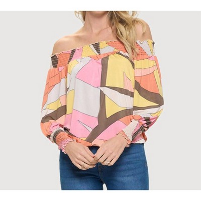 Women's Geometric Print Off Shoulder - LAST TANGO