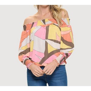 Women's Geometric Print Off Shoulder - LAST TANGO - 1 of 2