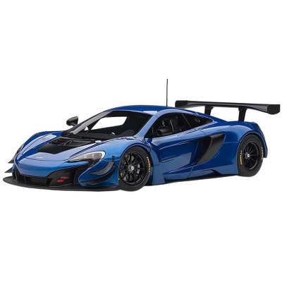 McLaren 650S GT3 Azure Blue with Black Accents 1/18 Model Car by Autoart