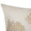 18" x 18" Embroidered Printed Coral Patio Throw Pillow - Edie@Home: Square Outdoor Cushion, Zipper Closure - 4 of 4