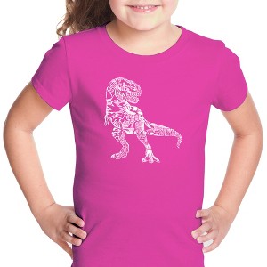 LA Pop Art Girl's Word Art T-shirt - Dino Pics - 1 of 4