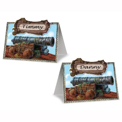 Beistle Pirate Cannon Place Cards, 2.5" x 4", (40/Pkg) Multicolored