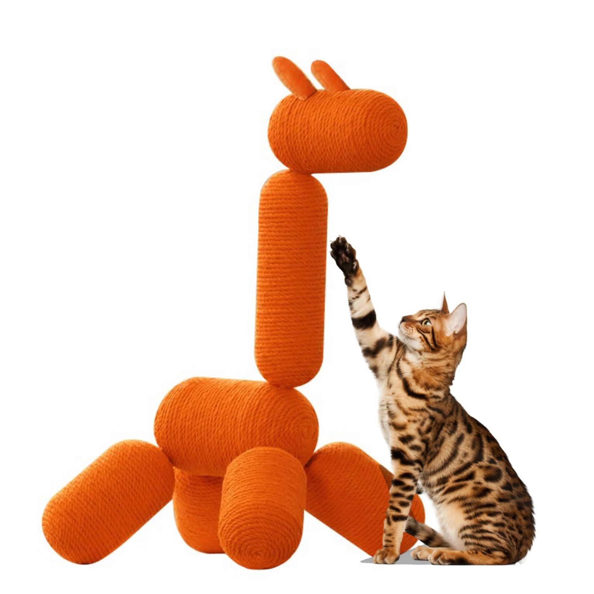Hausource 33.46" Cat Tower Large Giraffe Cat Tree Climb Toy Play Center for Kittens Small Cats