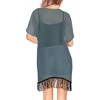 LA LEELA Women's Open Front Summer Vacation Beachwear Short Bathing Suit Cardigan Holiday Swimwear Duster Beach Swim - 2 of 4
