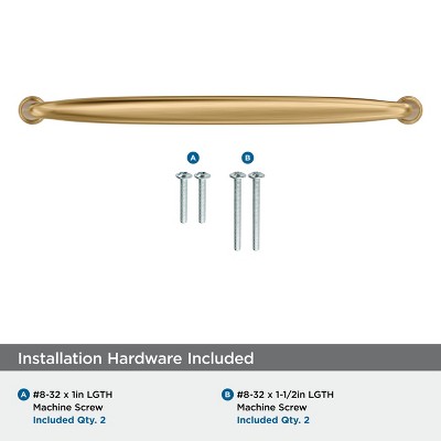 Champagne Bronze 8-13/16" Modern Industrial Cabinet Pull