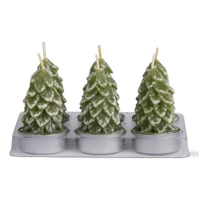 tagltd Spruce Tealight Candles Set of 6 Christmas Tree Decoration Decor