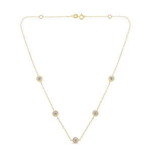 Haus of Brilliance Sterling Silver 1/2 Cttw Diamond Station Necklace - 1 of 4