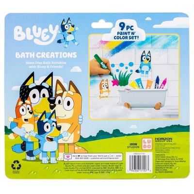Bluey Bath Creations 9-Piece Set with Washable Paints and Crayons