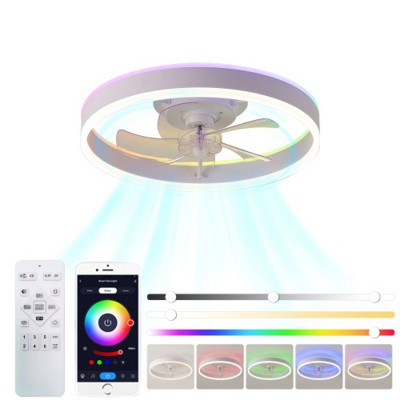 29" Ceiling Fan with Adjustable Dimmable LED Lights with Acrylic Shade, 6-Speed Reversible Fan for Bedroom or Living Room–The Pop Home
