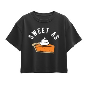 Girls' - Instant Message - Sweet As Pumpkin Pie Short Sleeve Boxy Graphic T-Shirt - 1 of 2