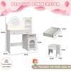 Kids Vanity Table and Chair Set, 2 in 1 Princess Makeup Vanity with Mirror & Lights - 2 of 4