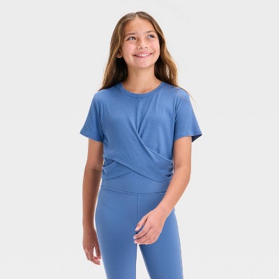 Girls' Twist Front Ribbed T-Shirt - All In Motion™