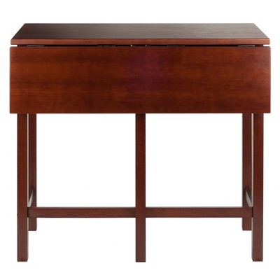 Walnut Drop Leaf Pub Table with 2 V-Back Stools