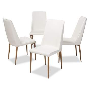 Set of 4 Chandelle Modern and Contemporary Faux Leather Upholstered Dining Chairs - Baxton Studio