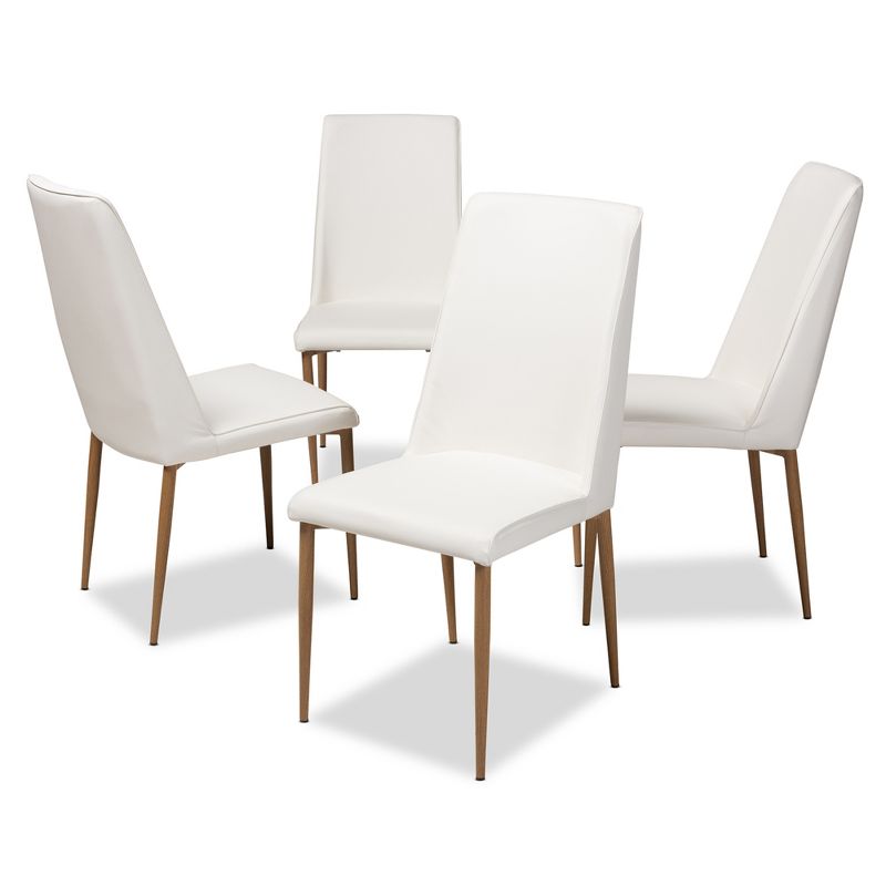 Set of 4 Chandelle Modern and Contemporary Faux Leather Upholstered Dining Chairs - Baxton Studio, 1 of 7