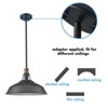 Claxy Industrial Barn Pendant Light Rod Adjustable Kitchen Lighting Black - 3 of 4