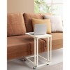 VASAGLE End Table, C Shaped TV Tray with Metal Frame Rolling Casters for Coffee Laptop Mobile Tablet, Industrial Side Table - image 2 of 4