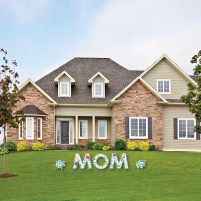 Big Dot of Happiness Colorful Floral Happy Mother's Day - Yard Sign Outdoor Lawn Decorations - We Love Mom Party Yard Signs - Mom