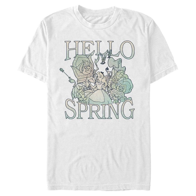 Men's Alice in Wonderland Hello Spring T-Shirt, 1 of 6