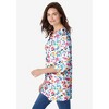 Woman Within Women's Plus Size Perfect Printed Three-Quarter Sleeve Crewneck Tunic - 4 of 4