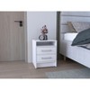 NicBex Nightstand with 2 Drawers,Modern Side Table with Metal Handles,Bedside Table for Bedroom,Living Room,White/Black/Gray - 2 of 4