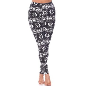 Women's One Size Fits Most Printed Leggings - One Size Fits Most - White Mark - 1 of 3