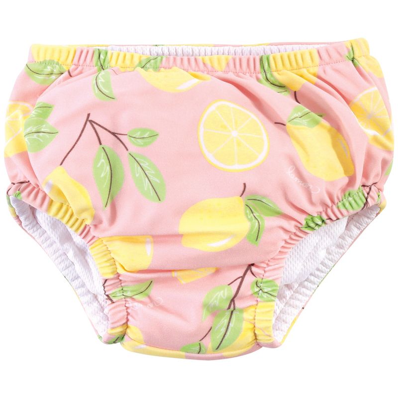Hudson Baby Infant and Toddler Girl Swim Diapers, Pink Lemons, 4 of 6
