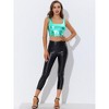 INSPIRE CHIC Women's U Neck Sleeveless Party Clubwear Shiny Metallic Crop Tank Tops - image 2 of 4