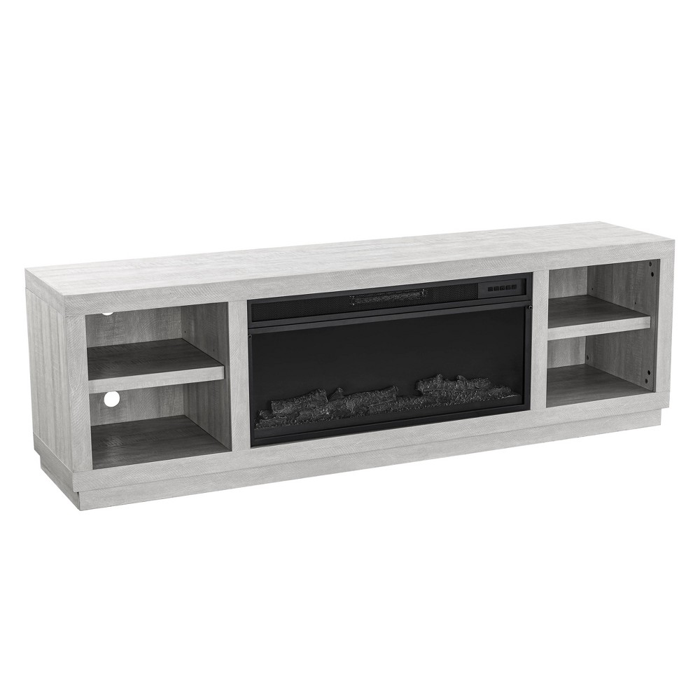 TV Stand for TVs up to 70" Saw Cut Off White - Home Essentials: Electric Fireplace, Remote Control, Cable Management