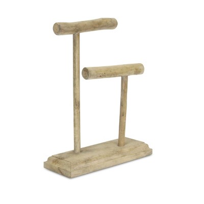 HomeRoots 12" Brown Drift Wood Decorative Jewelry Holder