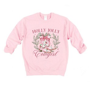 Simply Sage Market Women's Graphic Sweatshirt Holly Jolly Cowgirl Coquette - 1 of 4