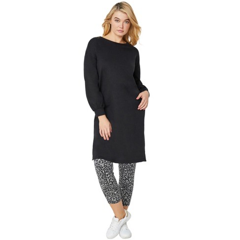 Ellos Women's Plus Size Blouson Sleeve Sweatshirt Tunic Dress, 10/12 -  Heather Grey : Target