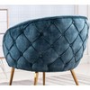 CAVINAS Velvet Accent Chair with Curved Button-Tufted Back and Metal Legs,Cozy Upholstered Living Room Chairs,Reading Chairs for Living Room - 4 of 4