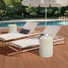 LuxenHome Outdoor Side Table, 17" Ivory White Cement Round Patio End Table,Outdoor Coffee Table for Garden Poolside,Accent Side Table - 4 of 4
