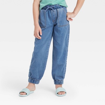 Girls' Mid-Rise Soft Jeans Joggers - Cat & Jack™ Medium Wash