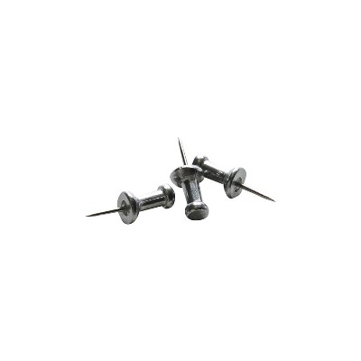 Business Source Pushpins 3/8" Point 1/2"x1/4" Head 100/BX Aluminum 81008
