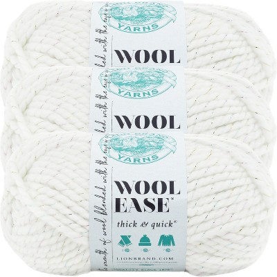 (3 Pack) Lion Brand Wool-Ease Thick & Quick Yarn - Celebration Metallic