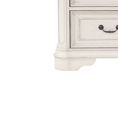 Florian Antique White and Oak 2-Drawer Wooden Nightstand