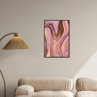 Doll Memories - Pink Geode Canvas Mineral Agate Geode Wall Art by Art Remedy Framed