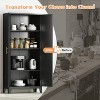 Zevemomo 61" Metal Pantry Cabinet, 2-Door Freestanding with 3 Adjustable Shelves, Black Storage for Kitchen Bathroom Laundry Room - 4 of 4