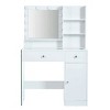 Resenkos Vanity Desk with Mirror and 3 Lighting Modes, Makeup Vanity with Glass Top and Storage Shelves, - 4 of 4