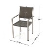 Modern Outdoor Patio Wicker Woven Dining Arm Chairs Set of 2,Garden Braided Lightweight Dining Chair,Aluminum Frame Dining Chair-Coolbibila - 4 of 4