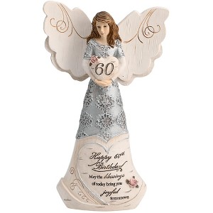 Pavilion Gift Company - 60th Birthday - 6" Angel Holding 60th Heart - Decorative Objects - 1 of 4