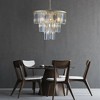 TOBILI 20" Luxury 3-Tier Crystal Chandelier, 7-Light Gold Frame Pendant Light, Elegant Ceiling Lighting for Living Room, Dining Room (No Bulbs) - 3 of 4