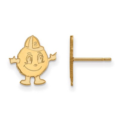 Black Bow Jewelry 14k Yellow Gold Syracuse Oranges NCAA Post Earrings