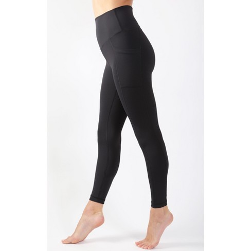 90 Degree By Reflex Womens Super High Waist Elastic Free Ankle Legging with  Side Pocket - Black - X Large