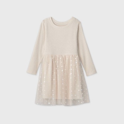 cream sparkle dress