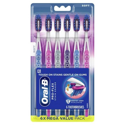 Oral-B Pro Flex Stain Eraser Manual Soft Toothbrush - 6ct