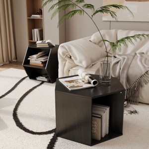 Small Coffee Table With Storage,Hexagonal Bed Side Cabinet,Side Tables For Living Room,Nightstand-Cuddlewood - 1 of 4