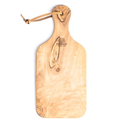 Handcrafted Natural Olive Wood Rectangular Cutting Board with Handle